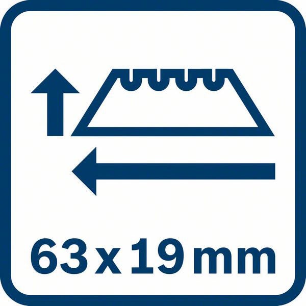 Symbol für die Abmessungen 63 x 19 mm