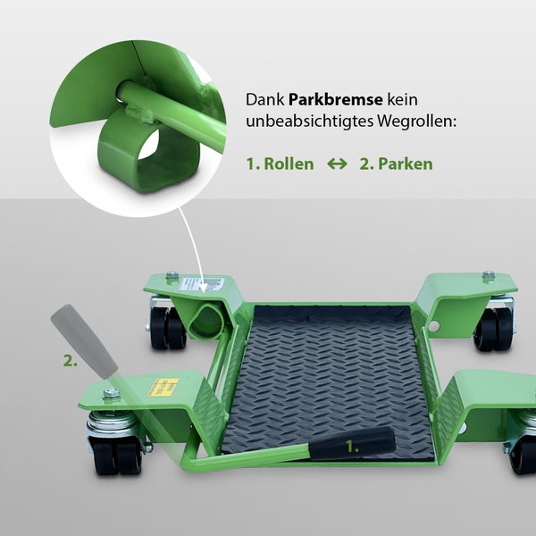 Rangierhilfe mit Parkbremse zur Fahrzeugbewegung