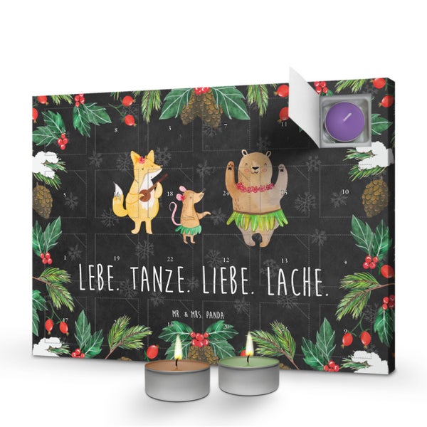 Mr. & Mrs. Panda Duftkerzen Adventskalender Waldtiere Aloha - Schwarz