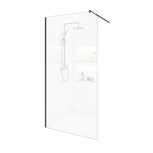 Home Deluxe - Duschabtrennung - BAKI - Breite: 150 cm, Profil Schwarz, Klarglas, Aluminiumrahmen - 10 mm ESG - Sicherheitsglas I Walk in Dusche, Duschwand, Duschtür