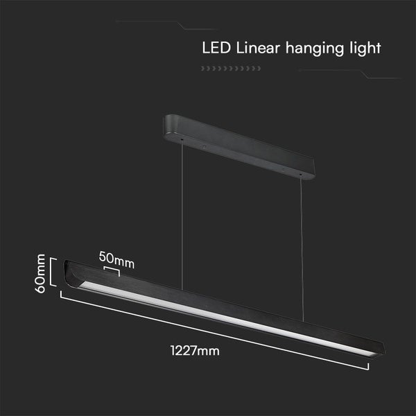 Lineare LED-Hängeleuchte mit einer Länge von 1227 mm