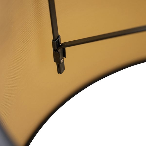 Baumwolllampenschirm schwarz 40/45/25 mit goldener Innenseite