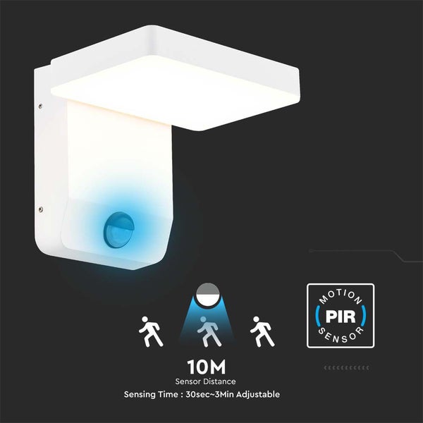 Wandleuchte mit Bewegungssensor, Reichweite 10 Meter, Erfassungszeit einstellbar zwischen 30 Sekunden und 3 Minuten