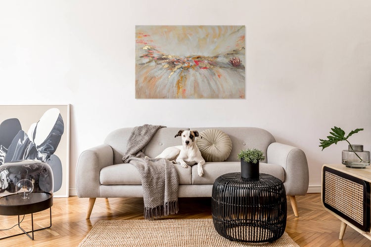 Handgemaltes Gemälde Acrylfarbe 120x80cm Beige