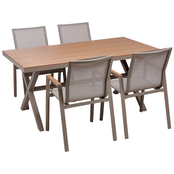 Gartenmöbel Set 4-Sitzer TIANO Metall Grau