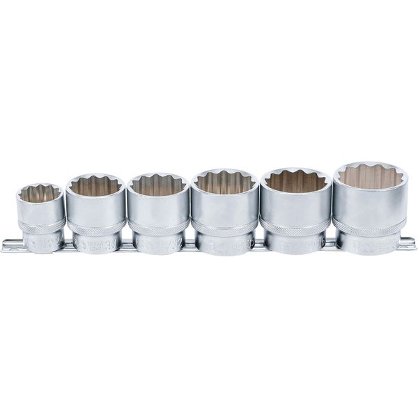 BGS Steckschlüssel-Einsatz-Satz Zwölfkant Antrieb Innenvierkant 12,5 mm (1/2) SW 24 - 38 mm 6tlg. - 70102