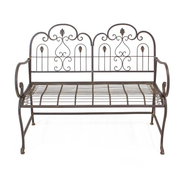 FRANK FLECHTWAREN | Sitzbank Provence, METALL, Breite 108 cm, Sitztiefe 43 cm, Sitzhöhe 43 cm, GH 92 cm, ohne Sitzkissen, einfache Selbstmontage, L