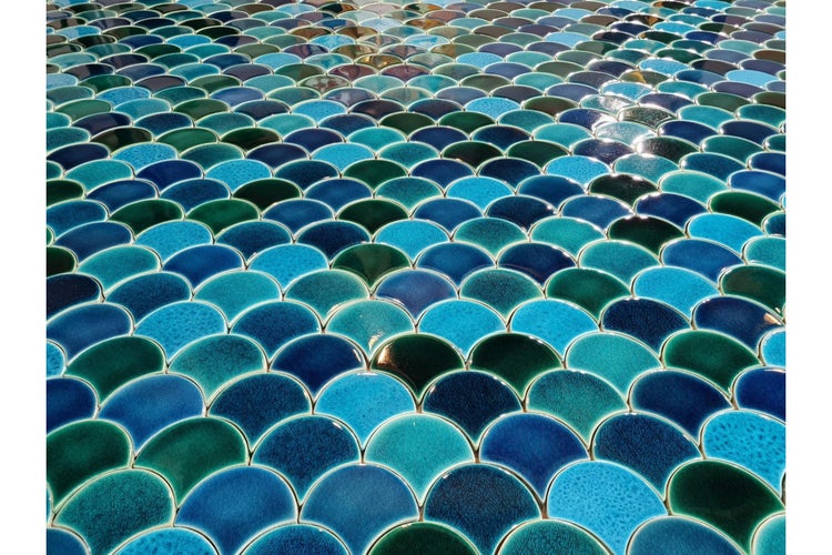 Mosaikfliesen im Fächerdesign