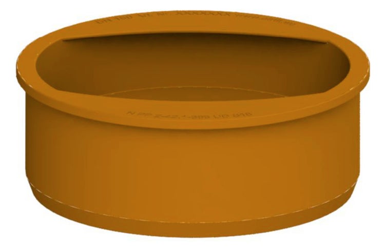Kanalgrundrohr Muffenstopfen Nennweite 160 aus Polypropylen orange