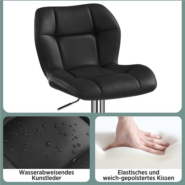 Barhocker mit wasserabweisendem Kunstlederbezug und weicher Polsterung