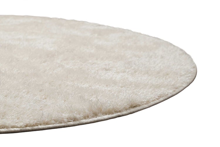 Teppich Rund Creme Weiß Hochflor Flavio Homie Living 120 cm rund