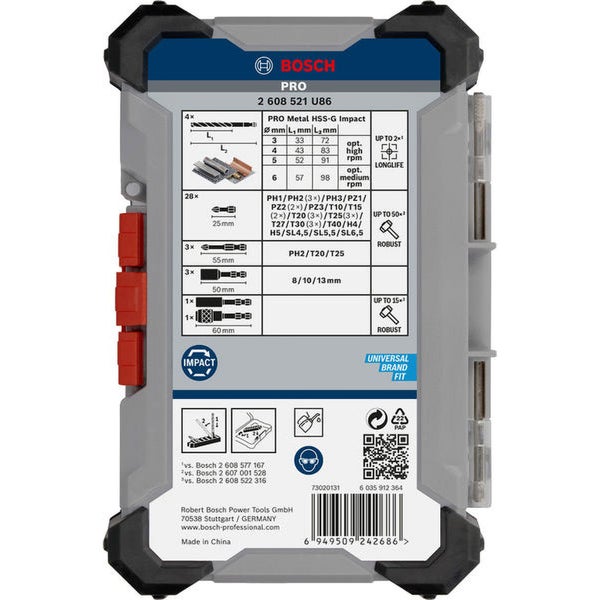 Bosch PRO Impact Schrauberbits und Metallbohrer Mixed Set 40-tlg. - 2608521U86