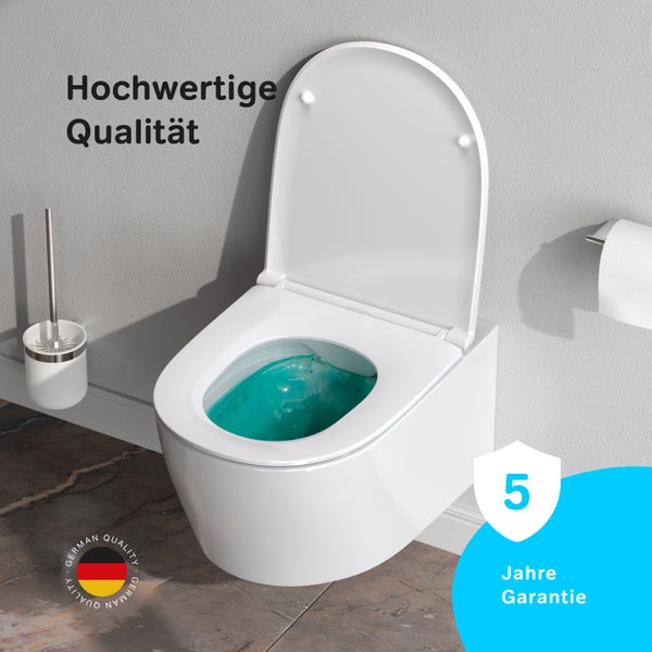 AM.PM Wand-WC  Tiefspüler ohne Spülrand weiß glänzend mit WC-Sitz CXB1700SC X- Joy S