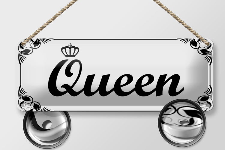 Blechschild Spruch 27x10cm Queen mit Krone Dekoration