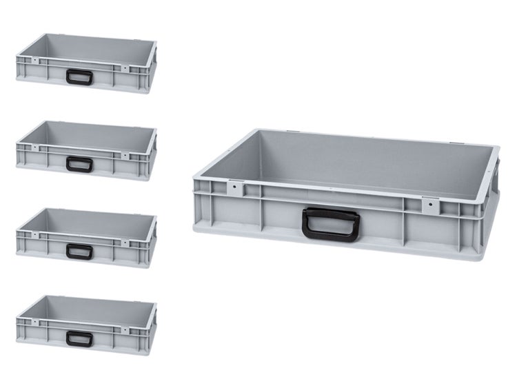 PROREGAL Spar Set 5x Eurobox Nextgen Portable Uno HxBxT 12 x 40 x 60 cm 23 Liter Eurobehälter Transportbox Transportbehälter Stapelbehälter