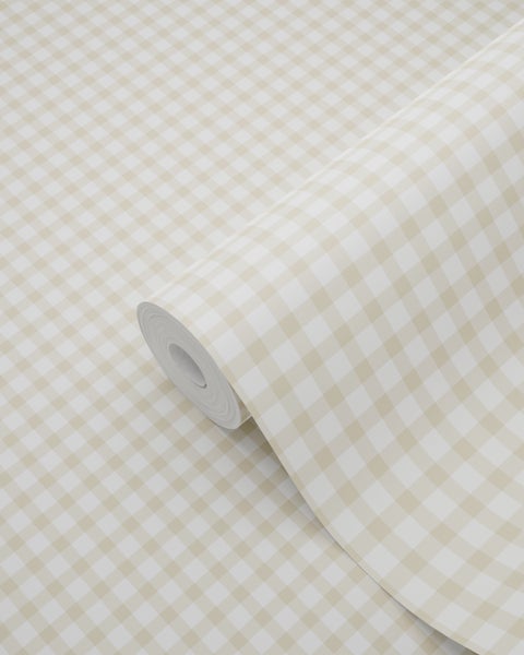 Eine Rolle Tapete mit Karomuster.