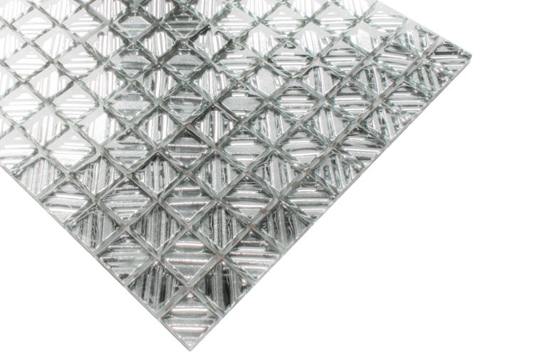 Glasmosaik auf Netz für Bad und Küche 30cm x 30cm  - Silver Labirynth