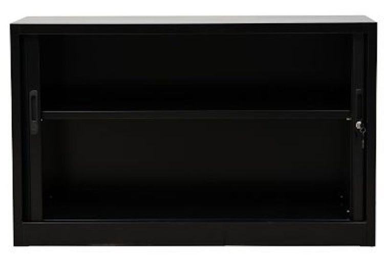 PROREGAL Rollladenschrank Weasel 2 Ordernhöhen HxBxT 75 x 120 x 46 cm Schwarz