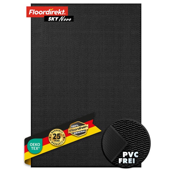 FLOORDIREKT Schmutzfangmatte - SKY Novo - PVC-frei - Extra Halt & Langlebigkeit - Anthrazit - 120 x 180 cm