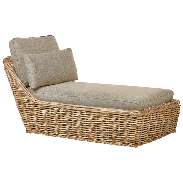 Sonnenliege mit Kissen BELSITO Rattan Naturfarben