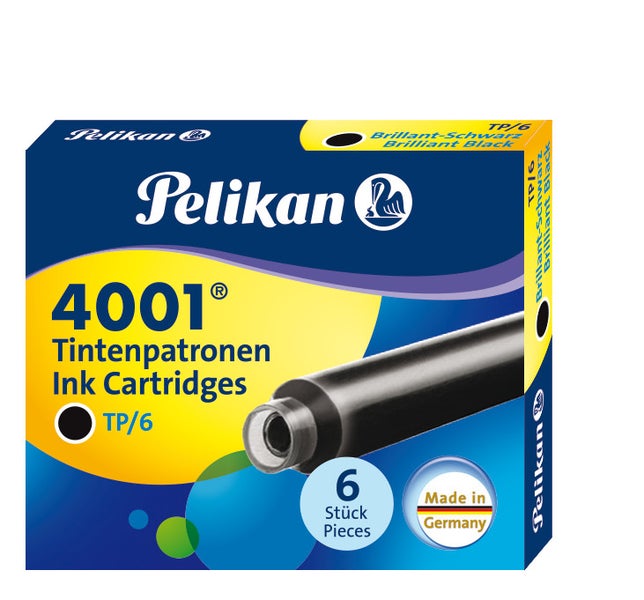 Pelikan Tintenpatronen 4001® Set mit 6 Standard-Patronen, Brillant-Schwarz