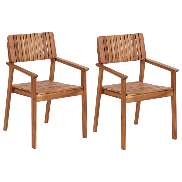 Gartenstuhl 2er Set AGELLO Akazienholz Braun