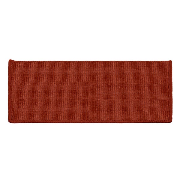 FLOORDIREKT Stufenmatte aus Sisal - Pure Nature - Umkettelt & Selbstklebend - Rot - 23,5 x 65 cm - Rechteckig