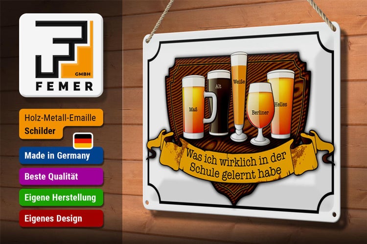 Blechschild Spruch 30x20cm Bier Maß Alt Weiße Berliner
