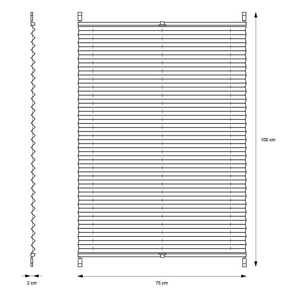 ECD Germany Plissee Klemmfix ohne Bohren 75x100 cm Dunkelgrau Blickdicht Sonnen- und Sichtschutz Faltrollo Jalousie mit Klemmträger für Fenster & Tür EasyFix Plisseerollo Lichtdurchlässig Fensterrollo