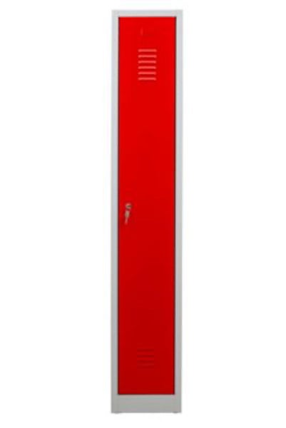 PROREGAL Garderobenspind Camel 1-Fach HxBxT 180 x 30 x 50 cm Zylinderschloss Grau-Rot