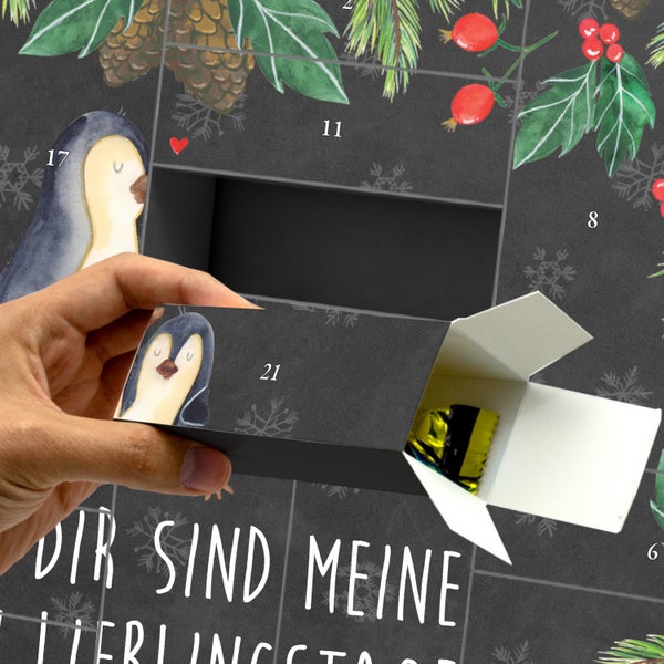 Mr. & Mrs. Panda Befüllbarer Adventskalender Pinguin umarmen - Schwarz