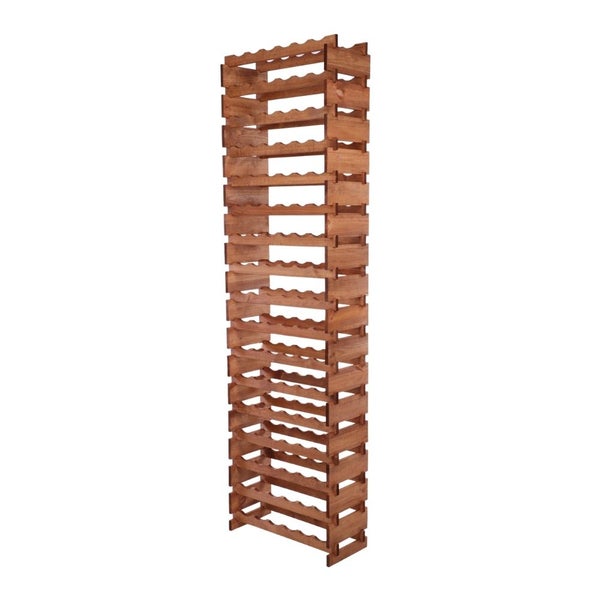 Weinregal VINOTECA FLEX PRO HxBxT 233x65x28cm 102 Flaschen auf 17 Ebenen Massives Kiefernholz Braun geölt