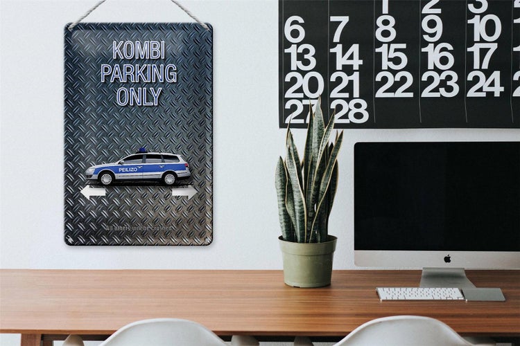 Blechschild Spruch 20x30cm Kombi parking only