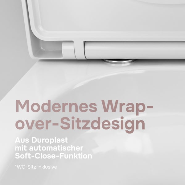 WC Sitz aus Duroplast mit Wrap over Design und Absenkautomatik inklusive Befestigung