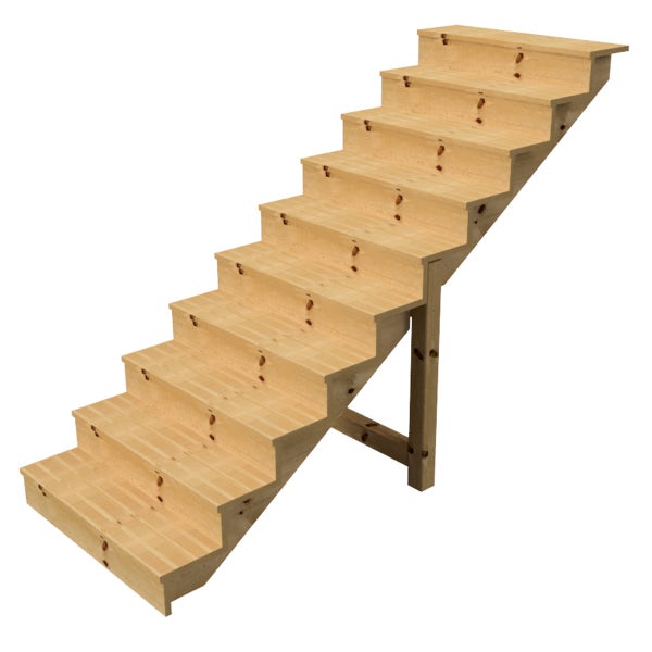 Holztreppe mit sieben Stufen für den Innenbereich