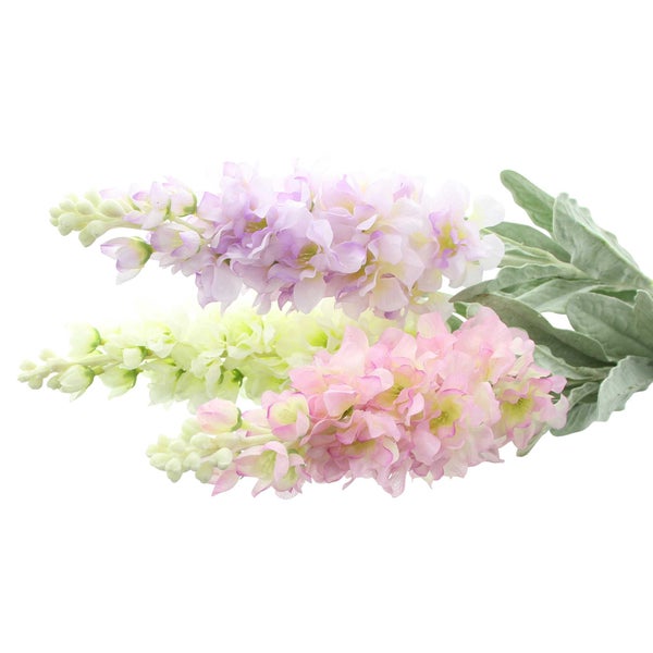 FRANK FLECHTWAREN | Blume Levkoje, 3er Set, 10 x 6 x 80 cm, KUNSTSTOFF