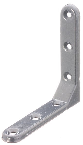 Winkelverbinder aus Metall mit Verstärkung und mehreren Bohrlöchern für stabile Holzverbindungen