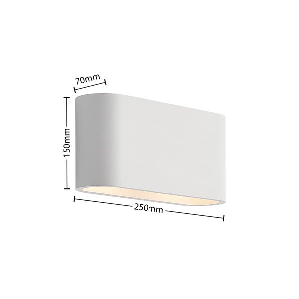 Lindby Wandleuchte, Wandlampe Innen Mavora (Modern) in Weiß aus Gips/Ton (2 flammig G9) - Wandstrahler Wandbeleuchtung Schlafzimmer / Wohnzimmer Licht nach oben & unten Wohnzimmerleuchte