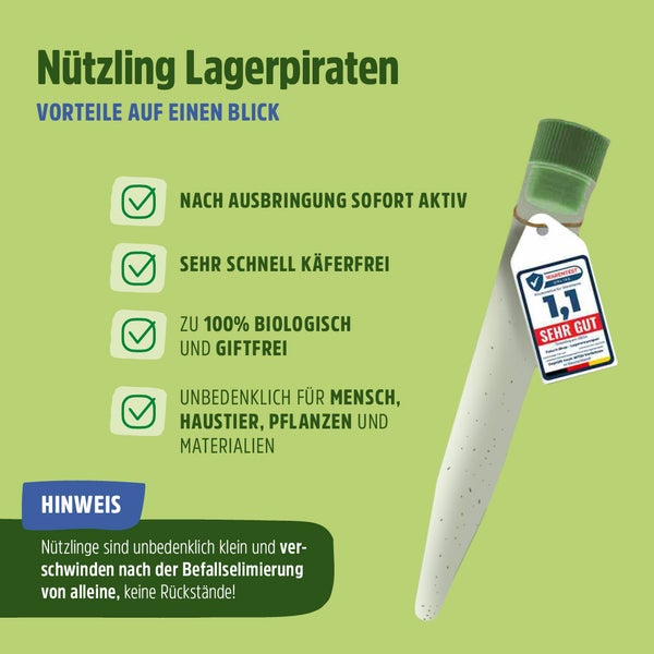 Nützling Lagerpiraten gegen Speckkäfer, Khaprakäfer und Reismehlkäfer