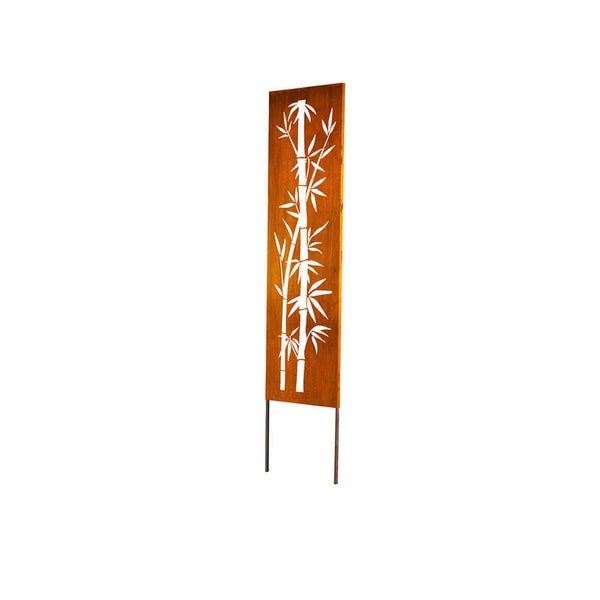 Home Deluxe - Rost Sichtschutz - AURELIA - 230 x 50 x 1,5 cm, wetterbeständig, edle Rostoptik I Gartenstecker Rostschild Sichtschutz Deko aus Rost