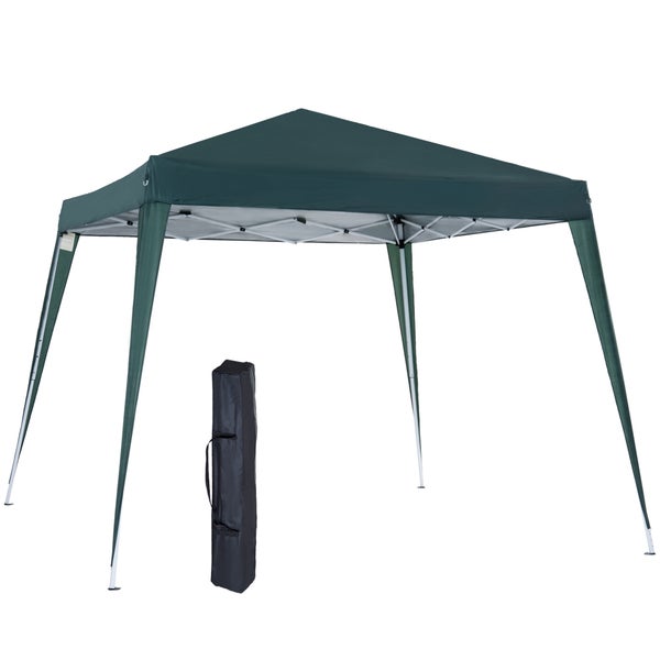 Outsunny Faltpavillon 2,4x2,4m Pavillon Faltzelt mit UV-Schutz, Partyzelt inkl. Tragetasche für Garten, Balkon, Stahl Grün