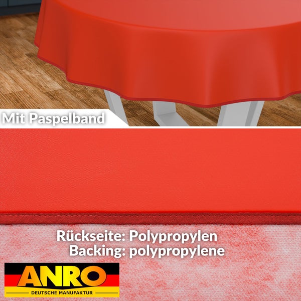 Tischdecke mit Paspelband und Polypropylen-Rückseite