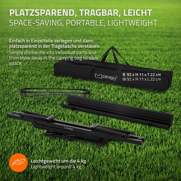 ML-Design Campingtisch faltbar Schwarz, 90x51,5cm, Aluminium Klapptisch höhenverstellbar 46-66,5 cm, Belastbarkeit 30kg, Aufrollbare Tischplatte, Falttisch klappbar, Gartentisch Balkontisch Reisetisch