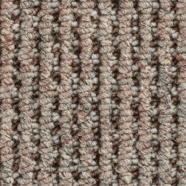 Teppich Meterware Schlingenteppich Auslegware beige braun 500 cm Breite (Meterware)