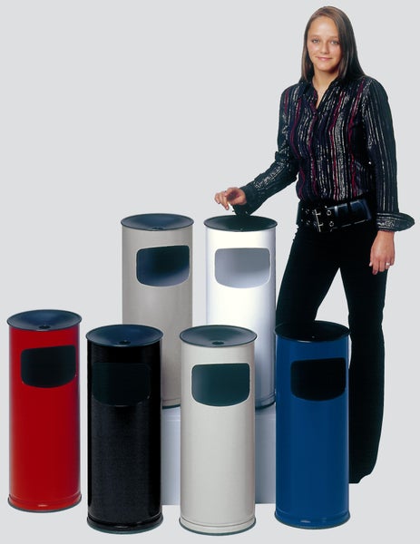 PROREGAL Klassischer Runder Kombiascher HxBxT 61 x 25 x 25 cm Verzinkter Stahl Blau