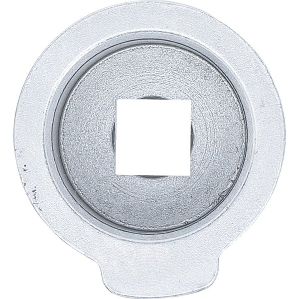 Detailaufnahme eines Steckschlüsseleinsatzes mit Vierkantaufnahme