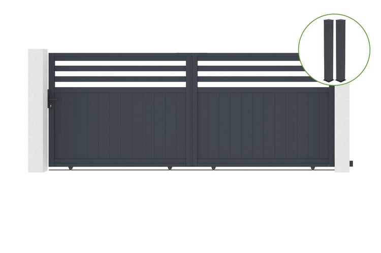 Schiebetor mit zwei Pfosten