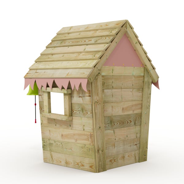 WICKEY Kinder Spielhaus Stable mit Holzdach und Fenster  - pastellpink