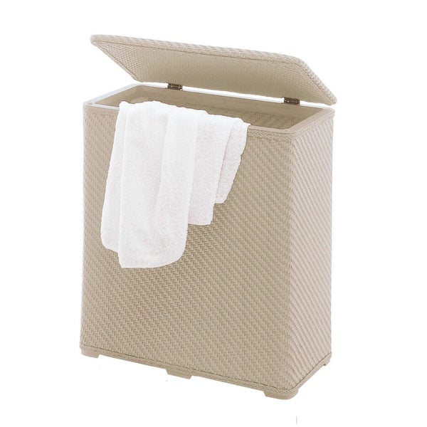 Platzsparender Wäschekorb in Beige 70l | Robinia