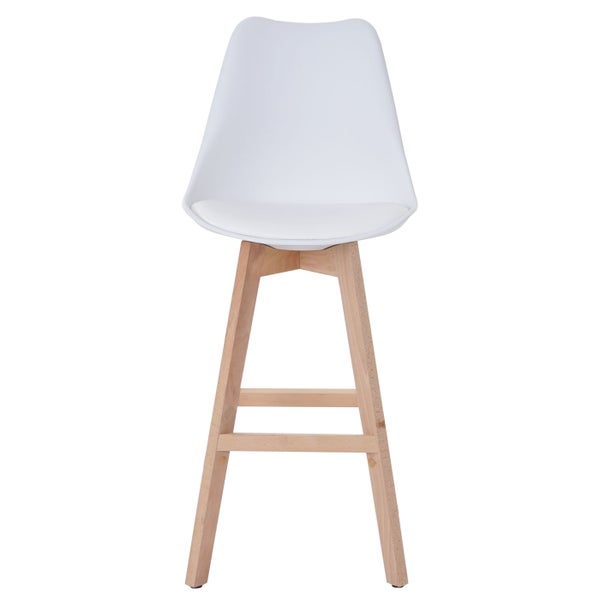 Barhocker mit Sitzfläche und Holzbeinen